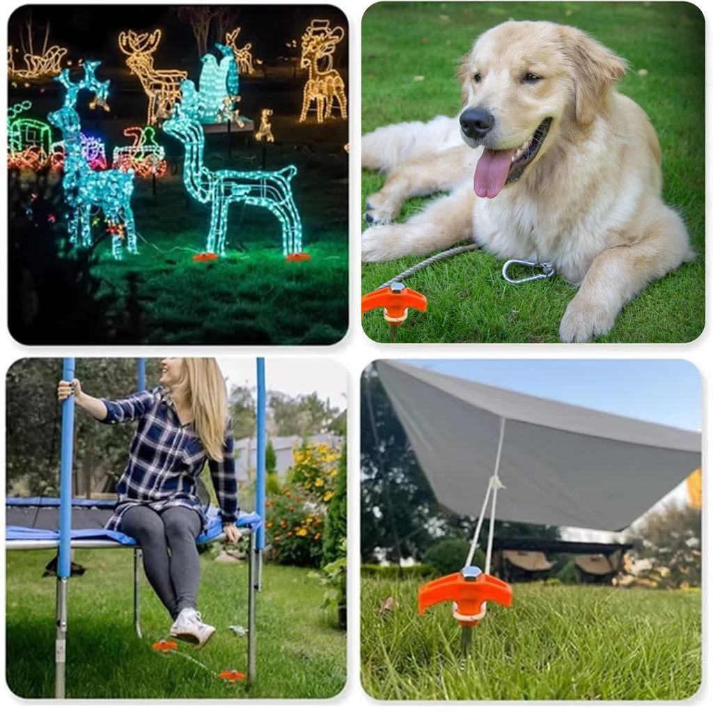 8" Screw in Tent Stakes- Ground Anchors Screw,2024 New Screw in Tent Stakes Heavy Duty Tent Stakes for Outdoor Camping