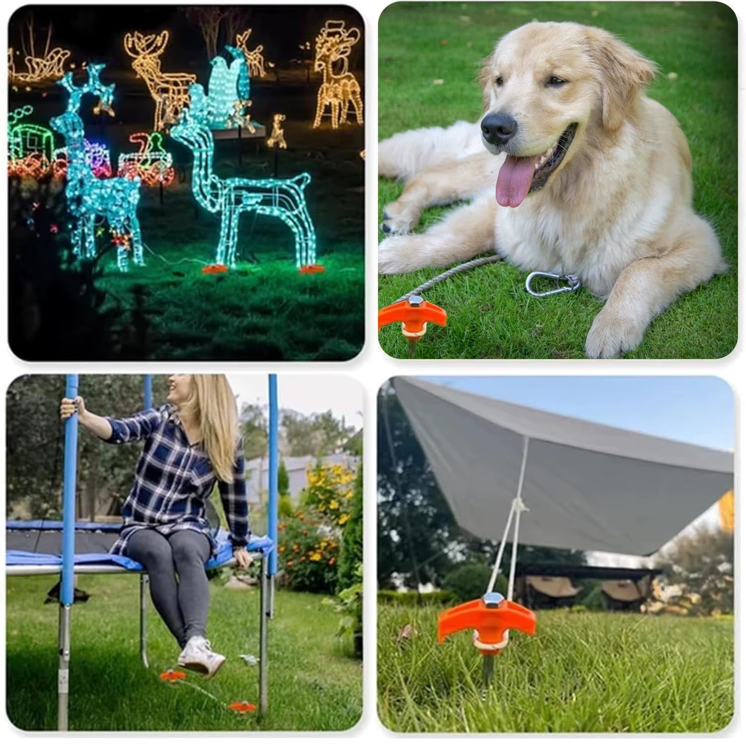 8" Screw in Tent Stakes- Ground Anchors Screw,2024 New Screw in Tent Stakes Heavy Duty Tent Stakes for Outdoor Camping