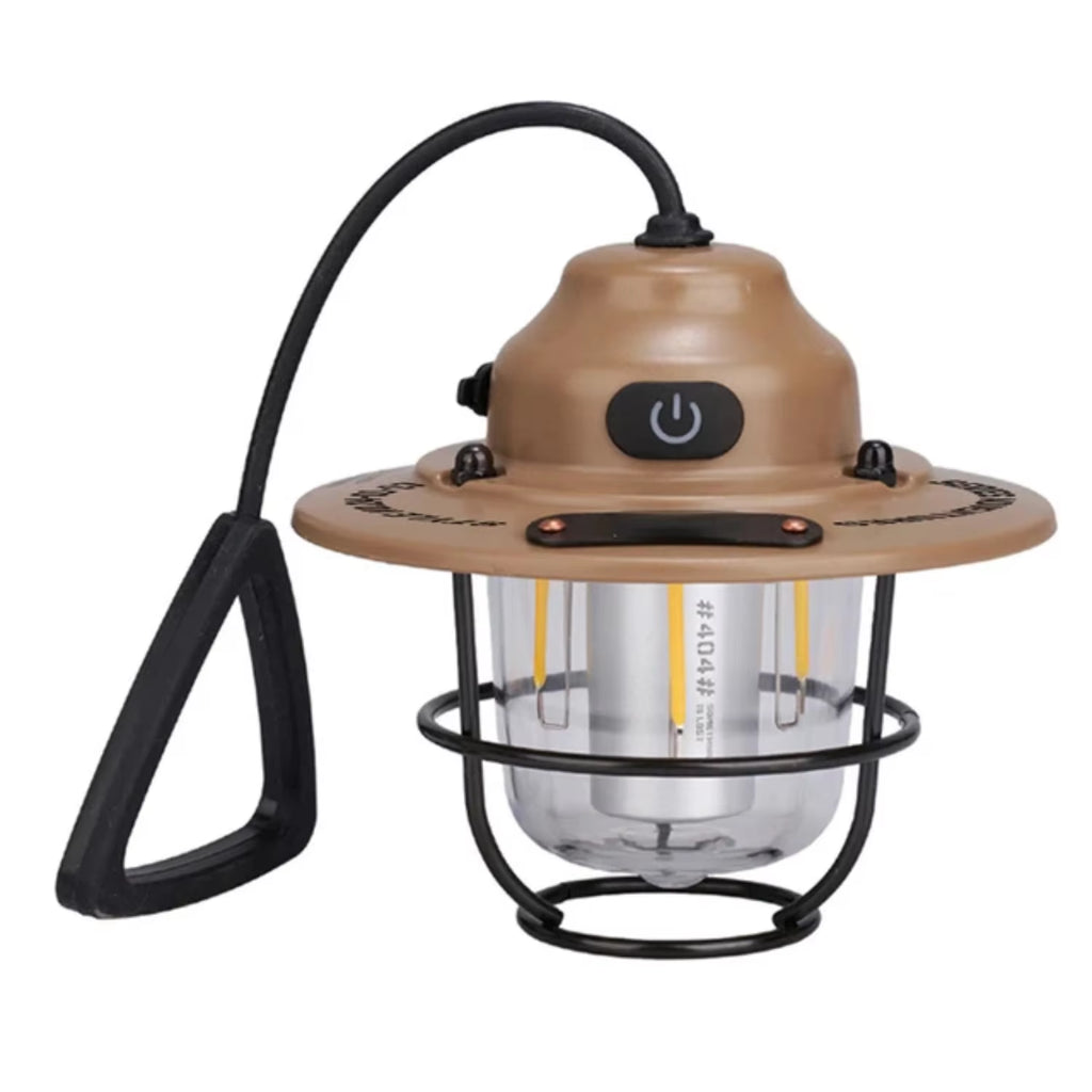 Camping Lantern Dimmable Camping Light Type C Charging Retro Camping Light 4 Light Modes Multifunction Fishing Camping