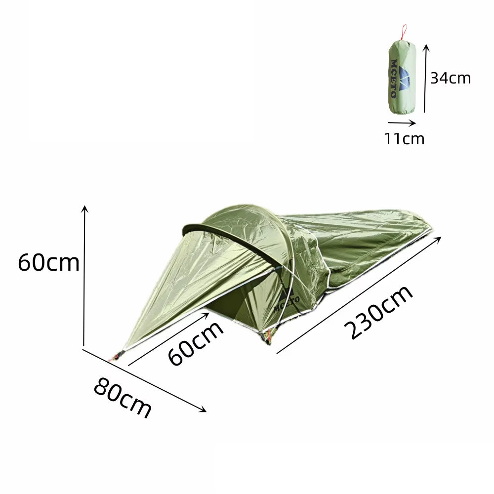 Ultralight Single Person Bivy Tent Waterproof 1 Man Tent for Camping Hiking Backpacking