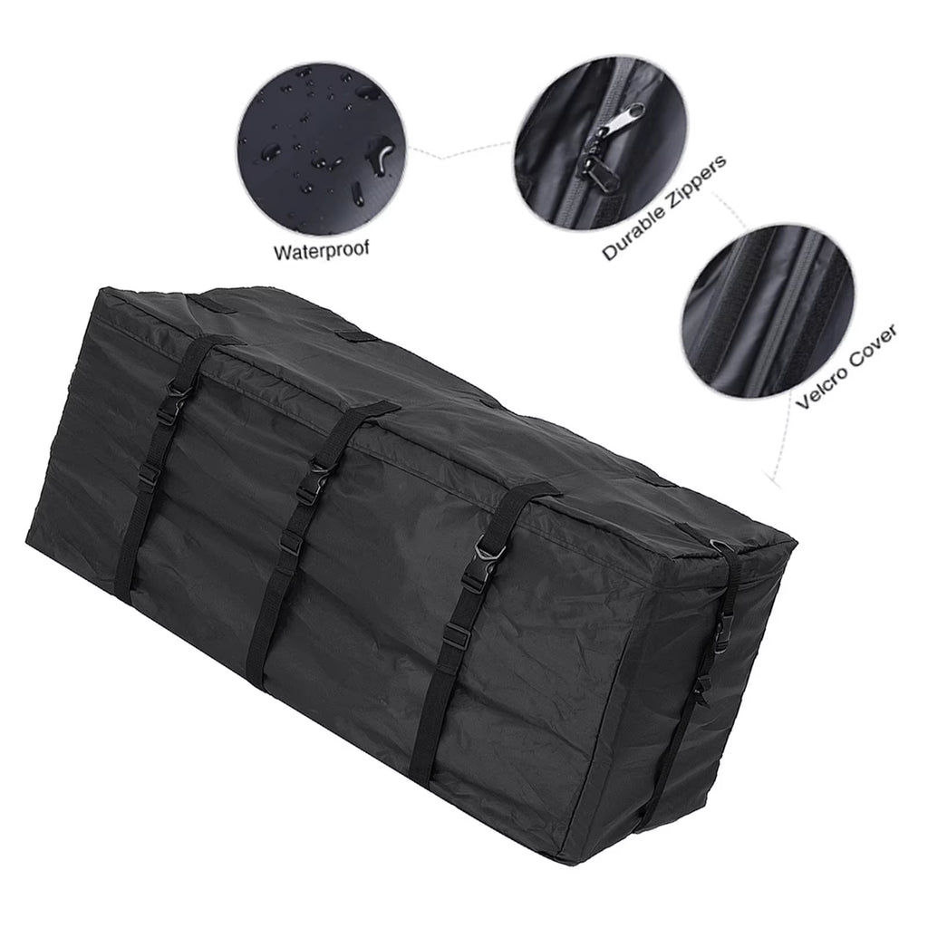 120X51X51Cm Waterproof Car Cargo Roof Bag Waterproof Rooftop Luggage Carrier Black Storage Travel Waterproof SUV Van Security