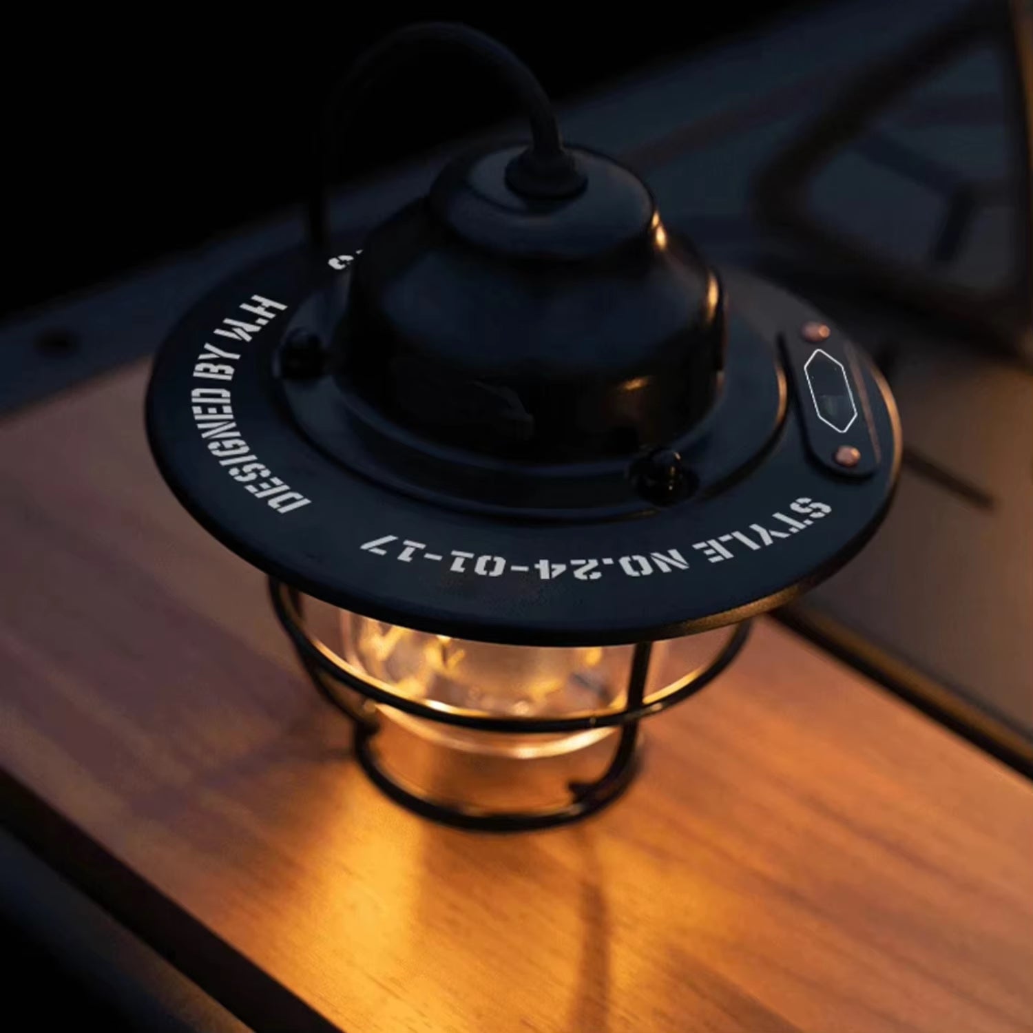 Camping Lantern Dimmable Camping Light Type C Charging Retro Camping Light 4 Light Modes Multifunction Fishing Camping