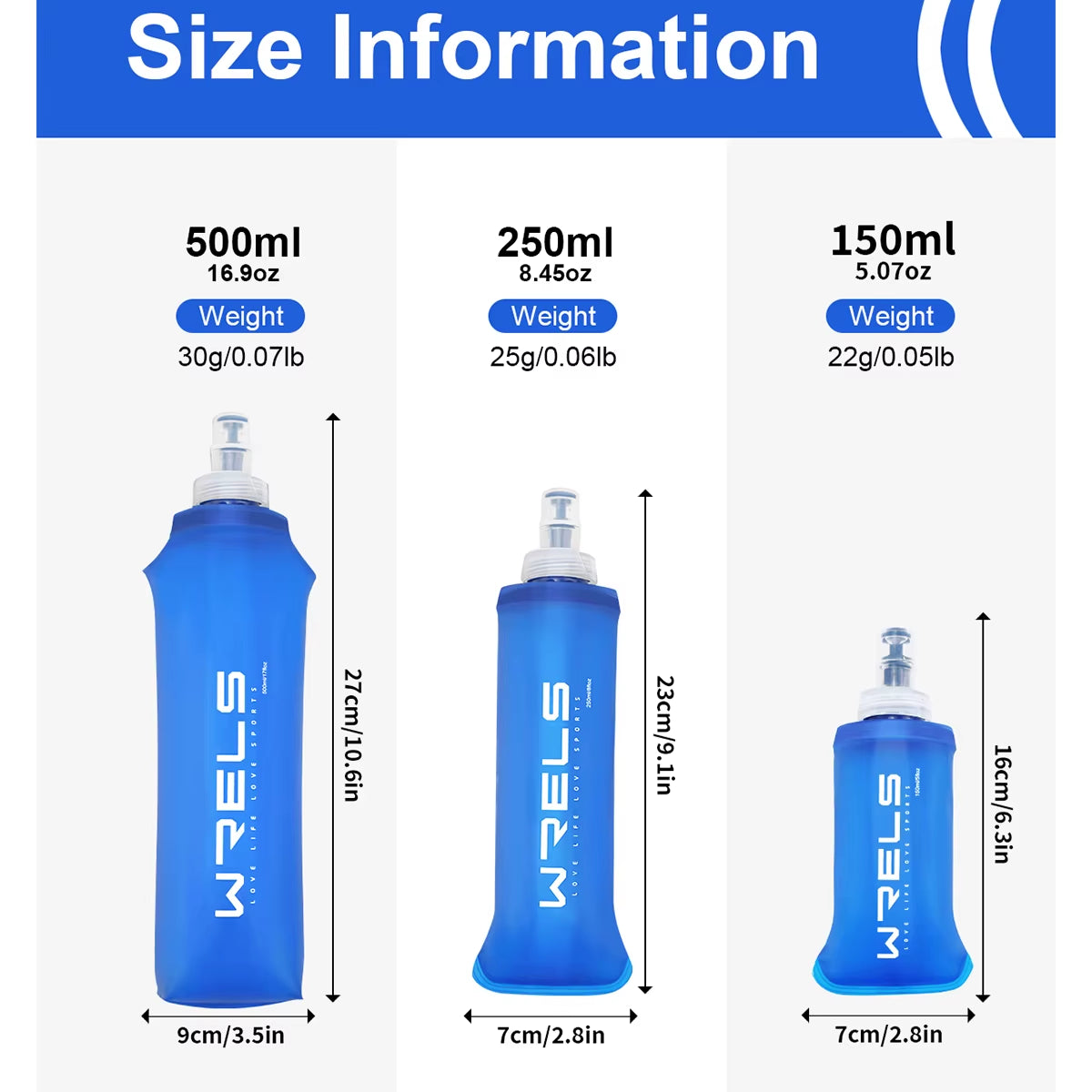 1Pc150Ml/250Ml/500Ml Outdoor Collapsible Silicone Bite Size Water Bottle Running Camping Hiking Travel Convenient Water Bottle