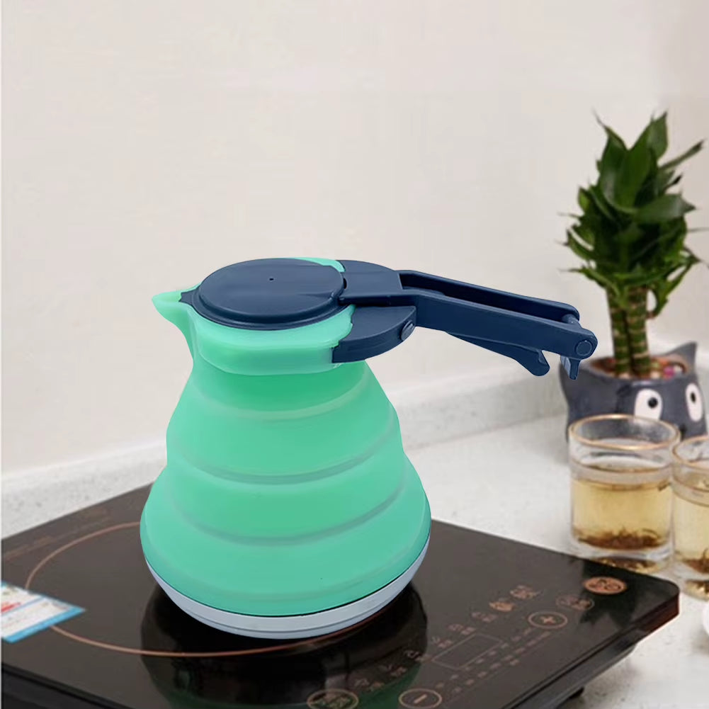 1.5L Collapsible Camping Kettle Camping Coffee Pot Plastic Handle Foldable Water Kettle Silicone Camping Pot for Camping Hiking