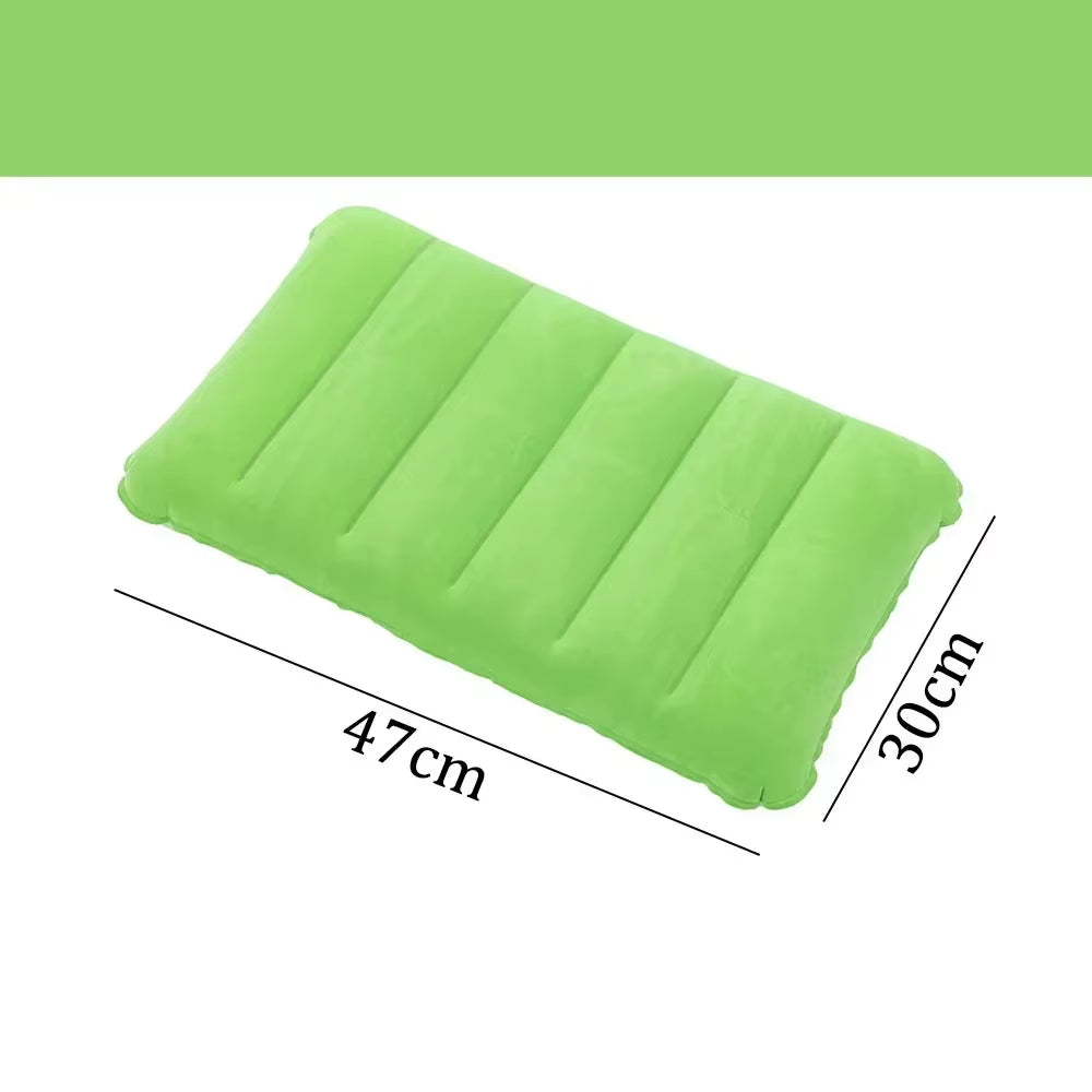 47X30Cm Air Cushion Pillows Outdoor Camping Sleep Cushion Folding Square Lnflatable Pillows Travel Backrest Plane Head Rest Big