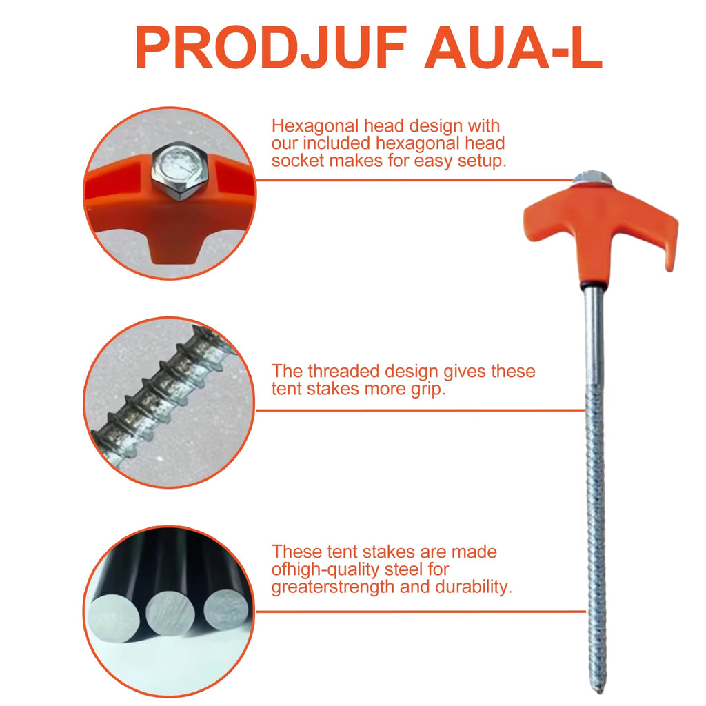 8" Screw in Tent Stakes- Ground Anchors Screw,2024 New Screw in Tent Stakes Heavy Duty Tent Stakes for Outdoor Camping