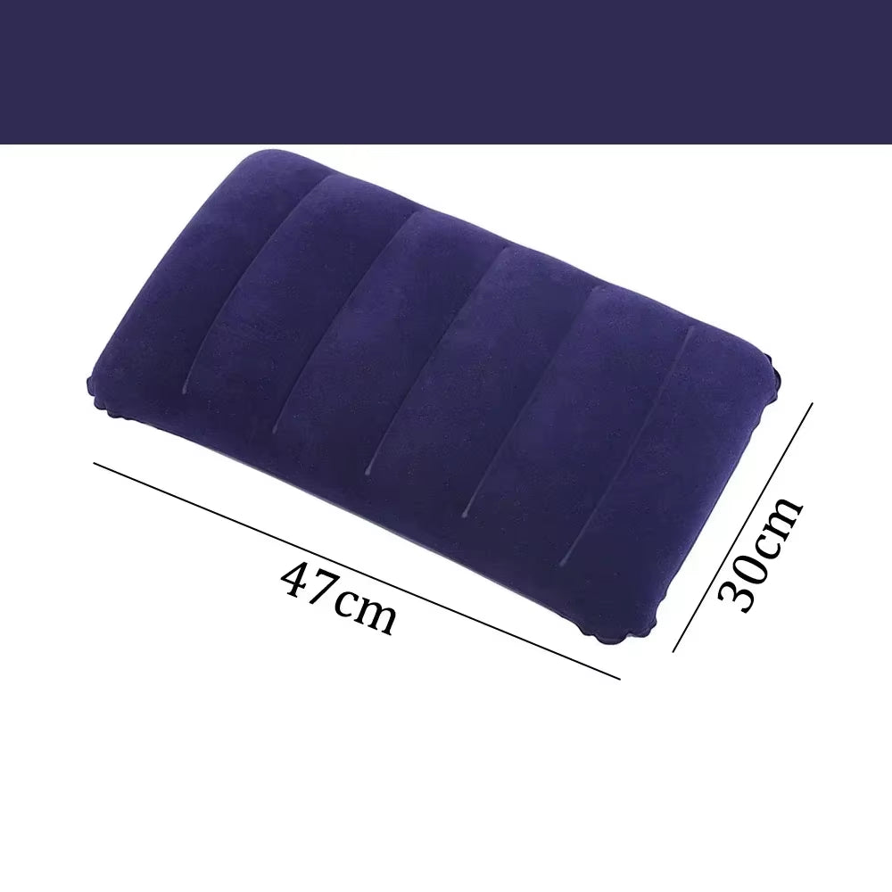 47X30Cm Air Cushion Pillows Outdoor Camping Sleep Cushion Folding Square Lnflatable Pillows Travel Backrest Plane Head Rest Big