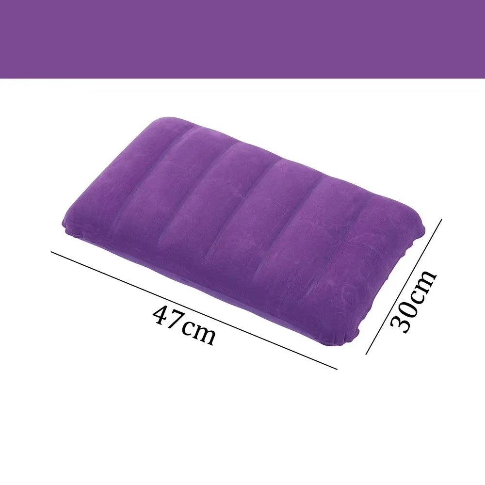 47X30Cm Air Cushion Pillows Outdoor Camping Sleep Cushion Folding Square Lnflatable Pillows Travel Backrest Plane Head Rest Big