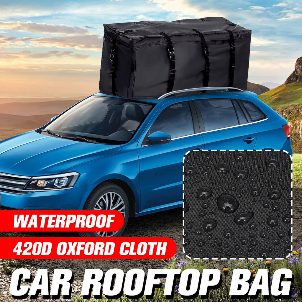 120X51X51Cm Waterproof Car Cargo Roof Bag Waterproof Rooftop Luggage Carrier Black Storage Travel Waterproof SUV Van Security