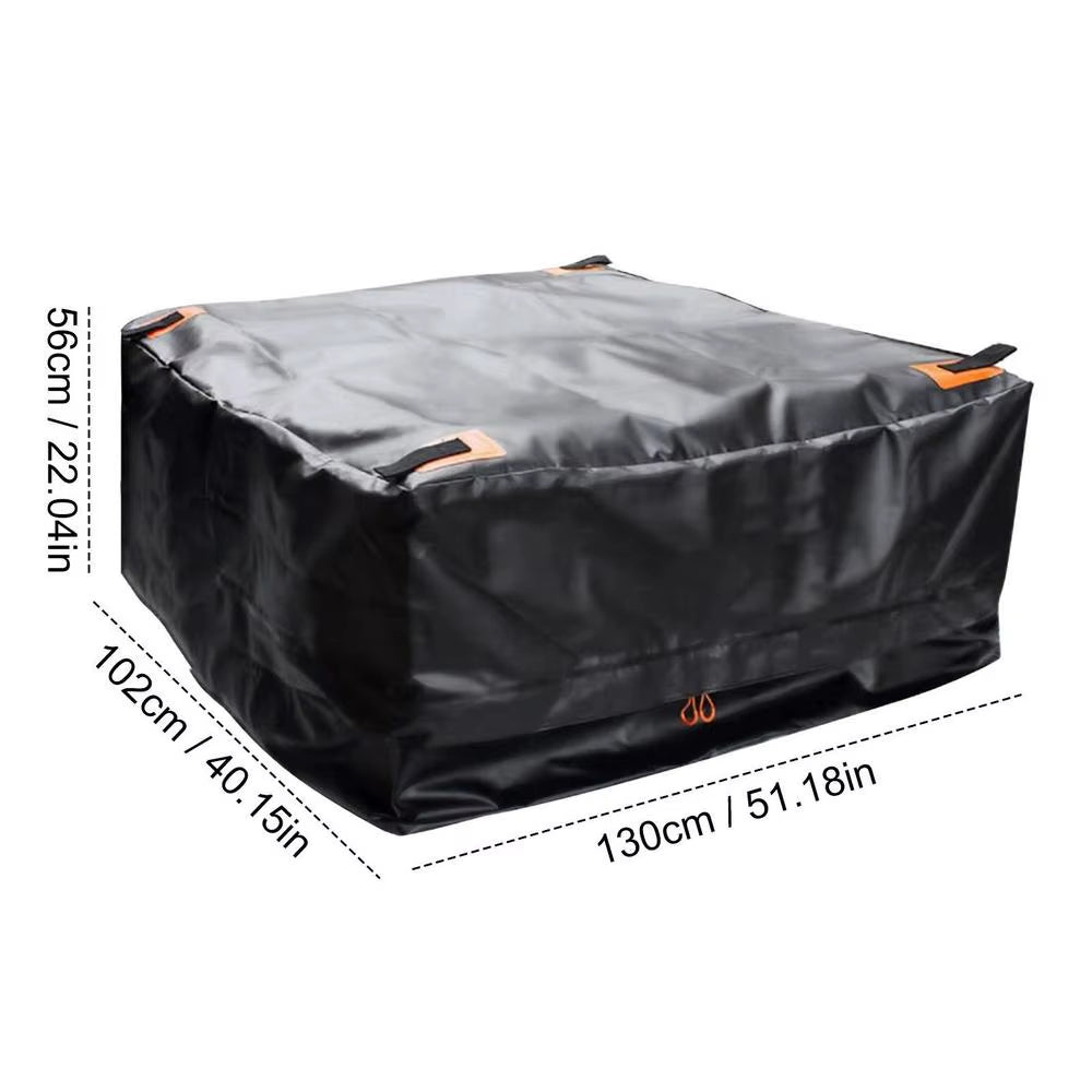 120X51X51Cm Waterproof Car Cargo Roof Bag Waterproof Rooftop Luggage Carrier Black Storage Travel Waterproof SUV Van Security