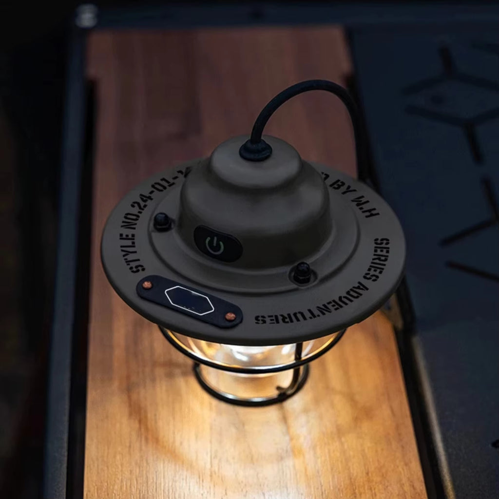 Camping Lantern Dimmable Camping Light Type C Charging Retro Camping Light 4 Light Modes Multifunction Fishing Camping