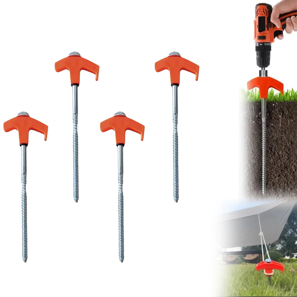 8" Screw in Tent Stakes- Ground Anchors Screw,2024 New Screw in Tent Stakes Heavy Duty Tent Stakes for Outdoor Camping