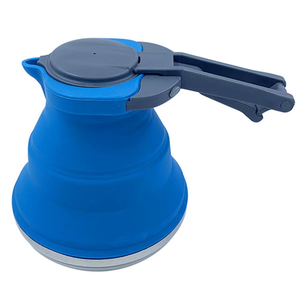1.5L Collapsible Camping Kettle Camping Coffee Pot Plastic Handle Foldable Water Kettle Silicone Camping Pot for Camping Hiking