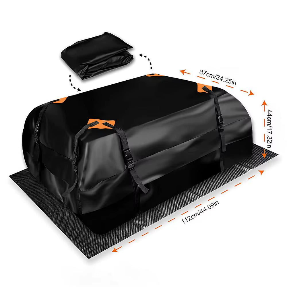 120X51X51Cm Waterproof Car Cargo Roof Bag Waterproof Rooftop Luggage Carrier Black Storage Travel Waterproof SUV Van Security